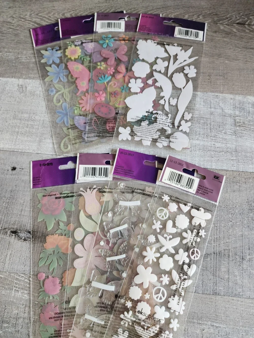 Scrapbook Stickers LOT - Flowers Floral Butterflies Sticko Retired NEW #34